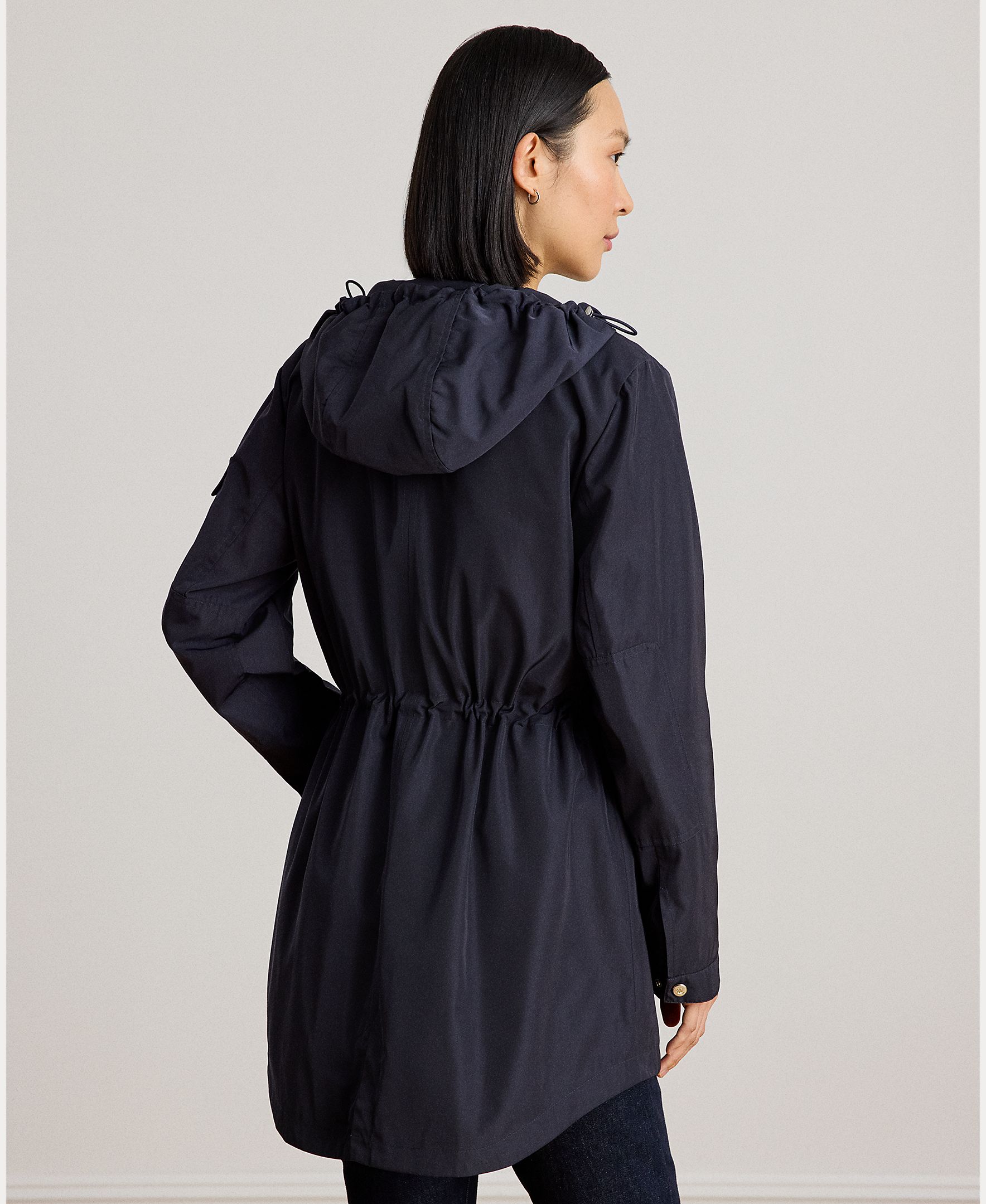 Parka de Mulher com Capuz e Fecho de Correr Completo Azul-marinho-4