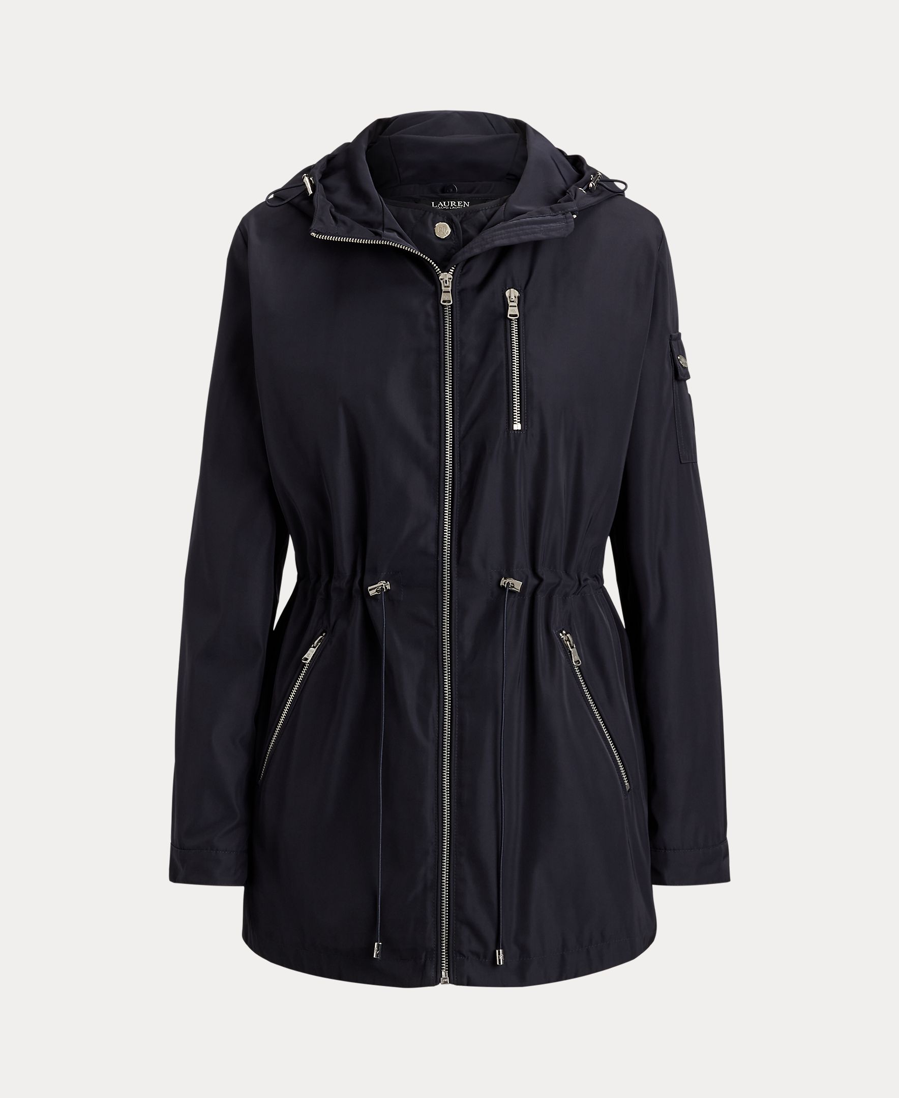 Parka de Mulher com Capuz e Fecho de Correr Completo Azul-marinho-7