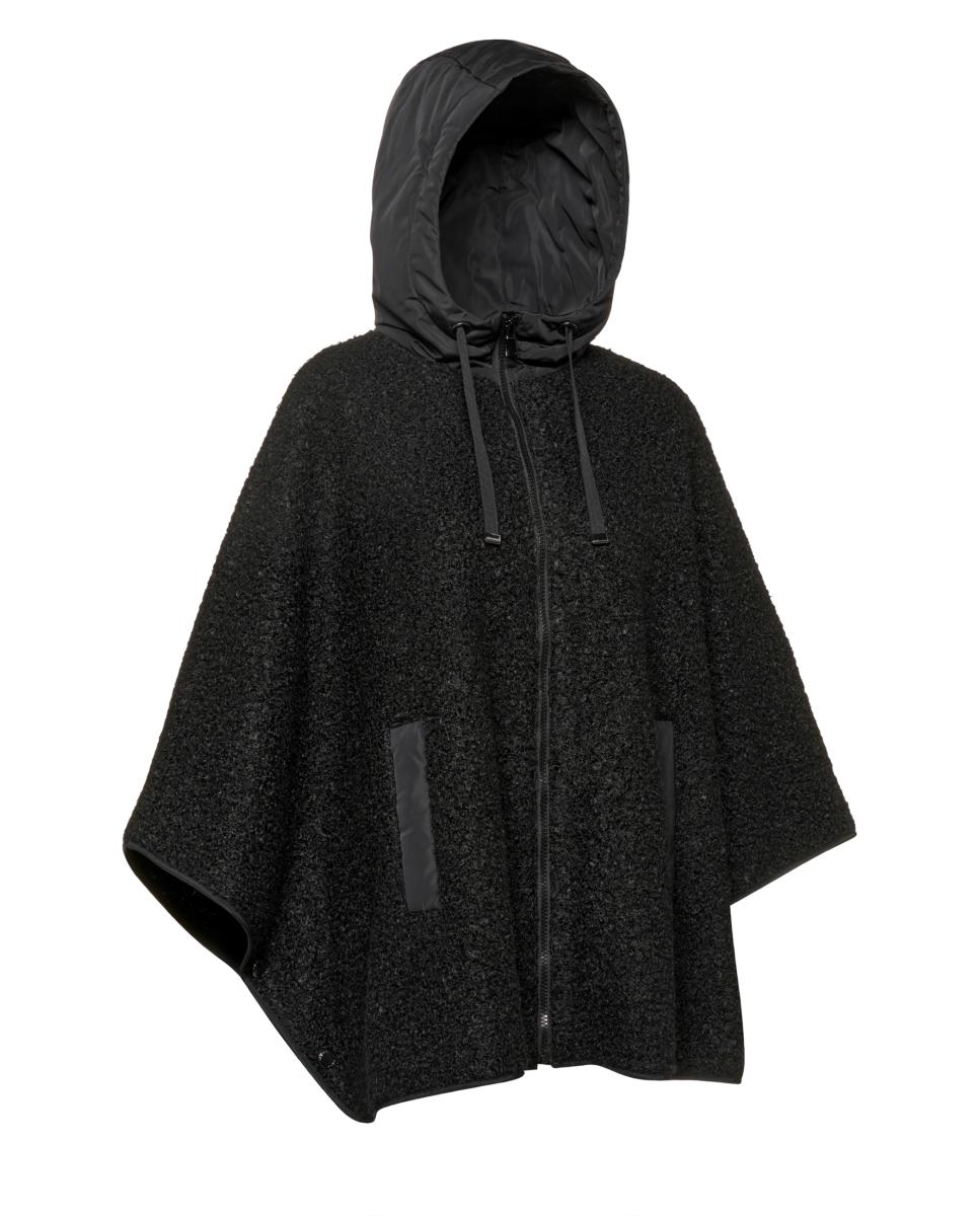 Capa com Capuz, Fecho de Correr e Bolsos Preto-7