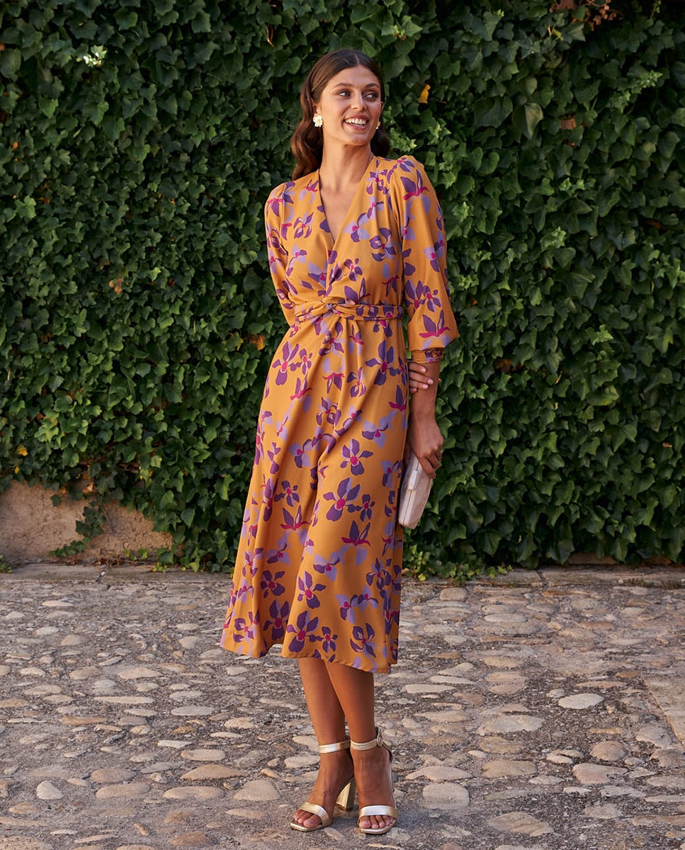 Imagem 0 de Vestido Comprido de Convidada com Estampado