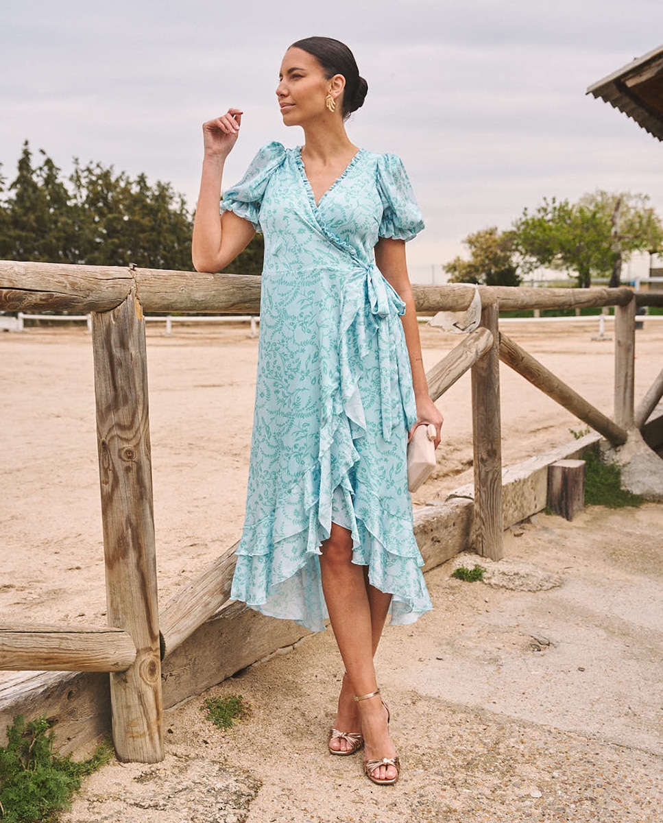 Imagem 0 de Vestido Comprido de Convidada com Estampado