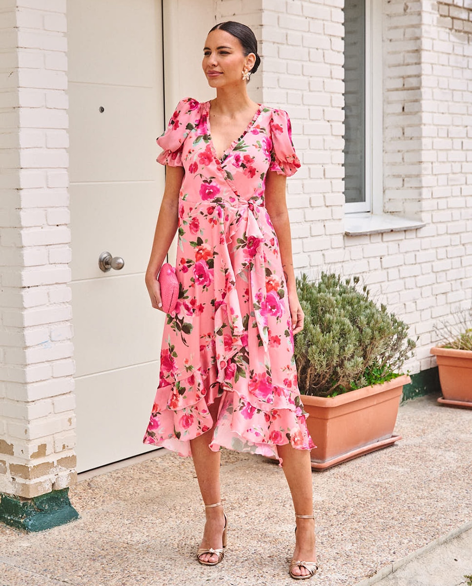 Imagem 0 de Vestido Comprido de Convidada com Estampado