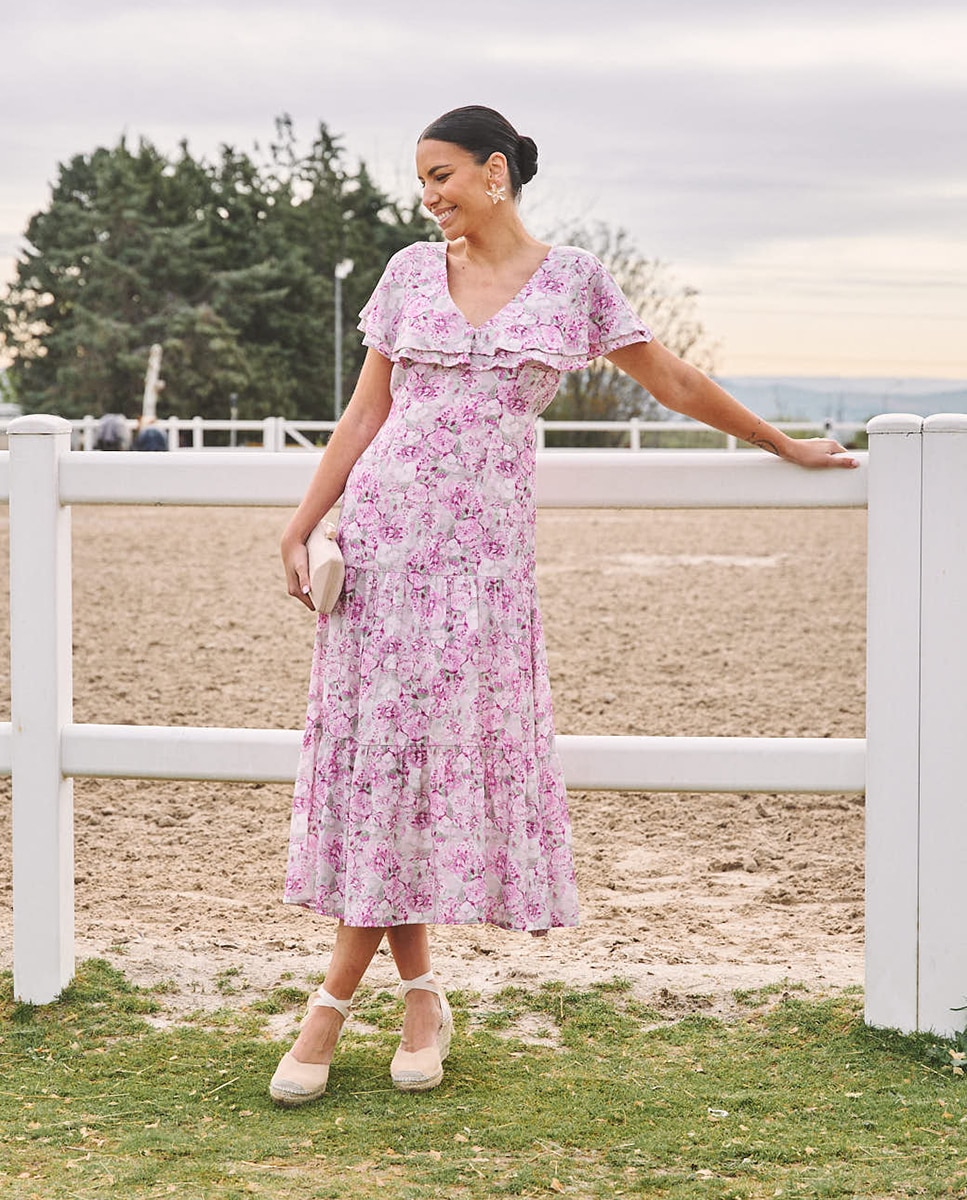 Imagem 0 de Vestido de Convidada com Estampado Floral