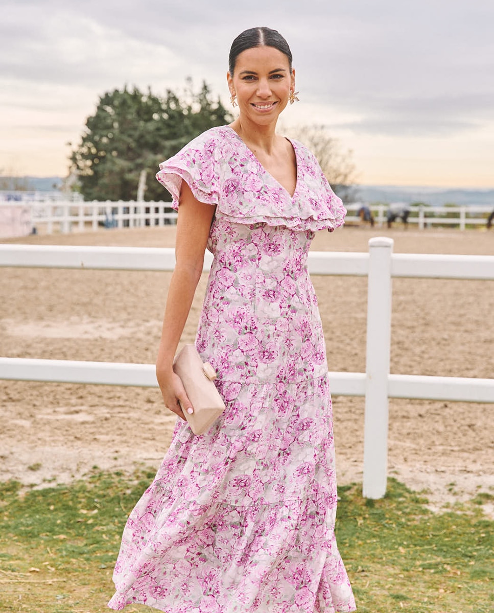 Vestido de Convidada com Estampado Floral Roxo-3