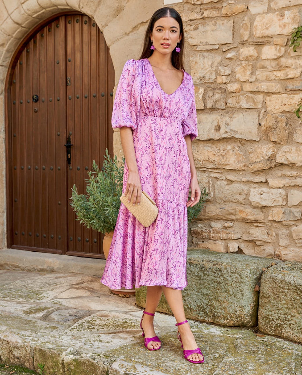 Imagem 0 de Vestido de Convidada com Estampado Floral