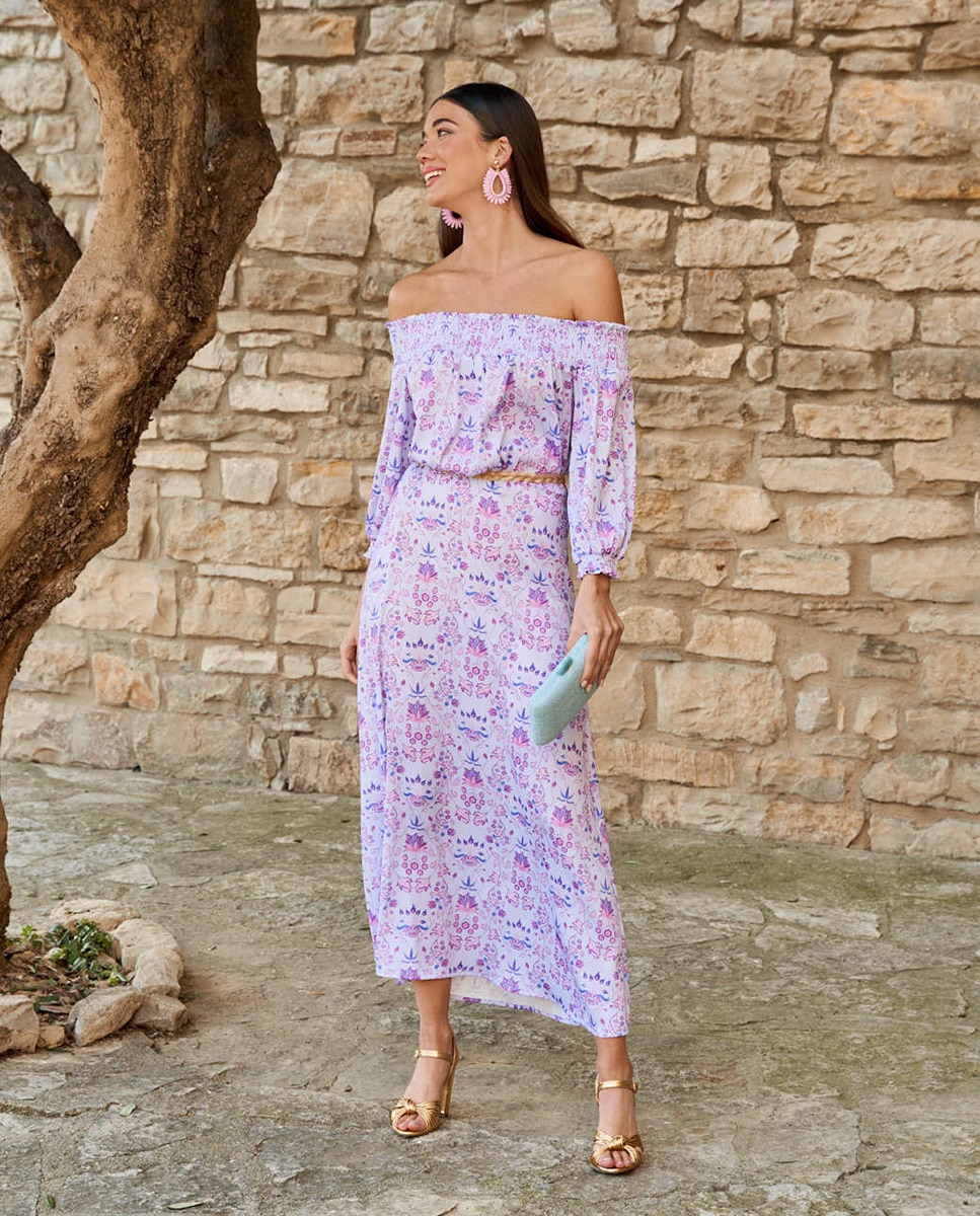 Imagem 0 de Vestido de Convidada com Estampado Floral