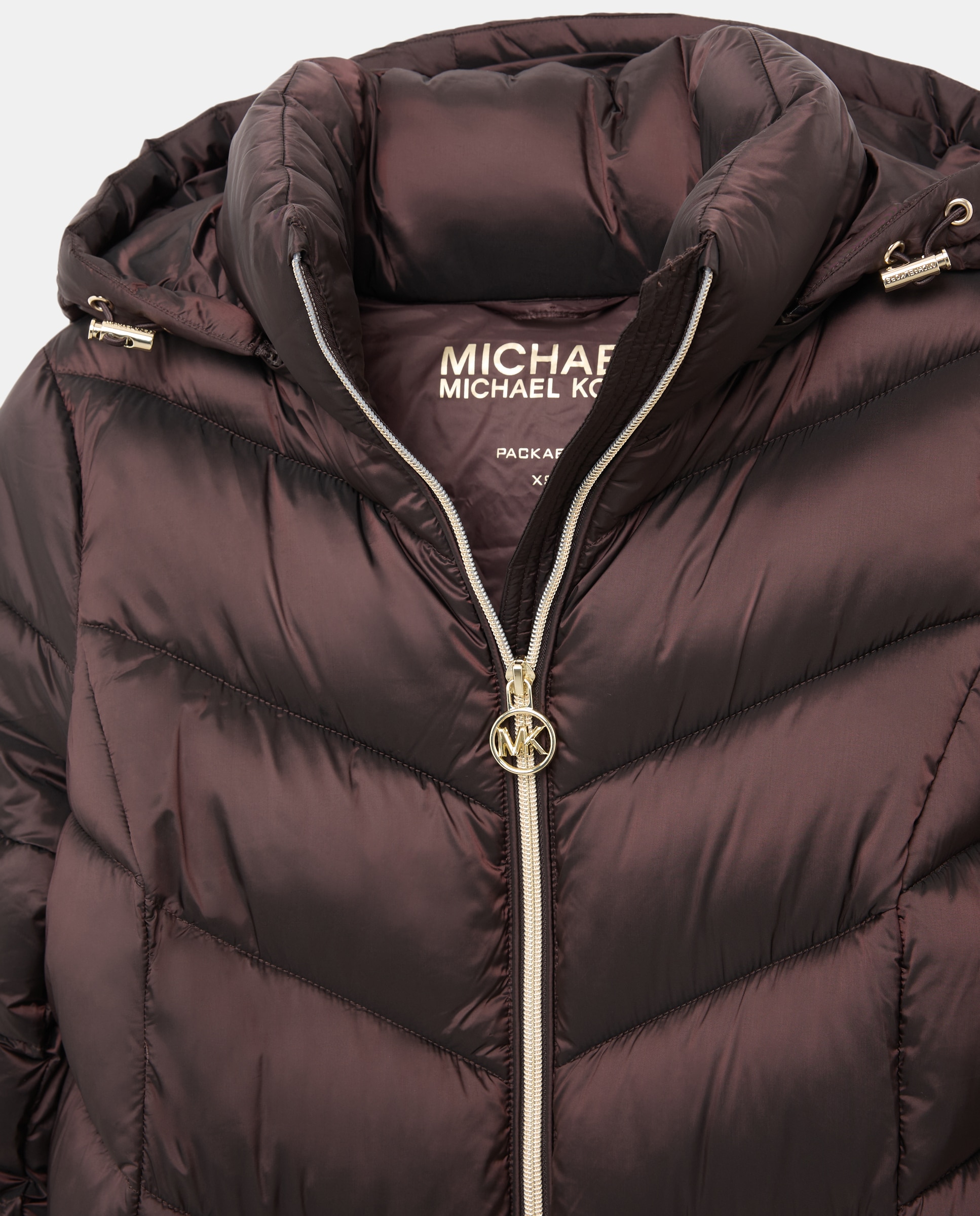 Plumifero largo de mujer con capucha - Michael Kors - Camel Camel-2