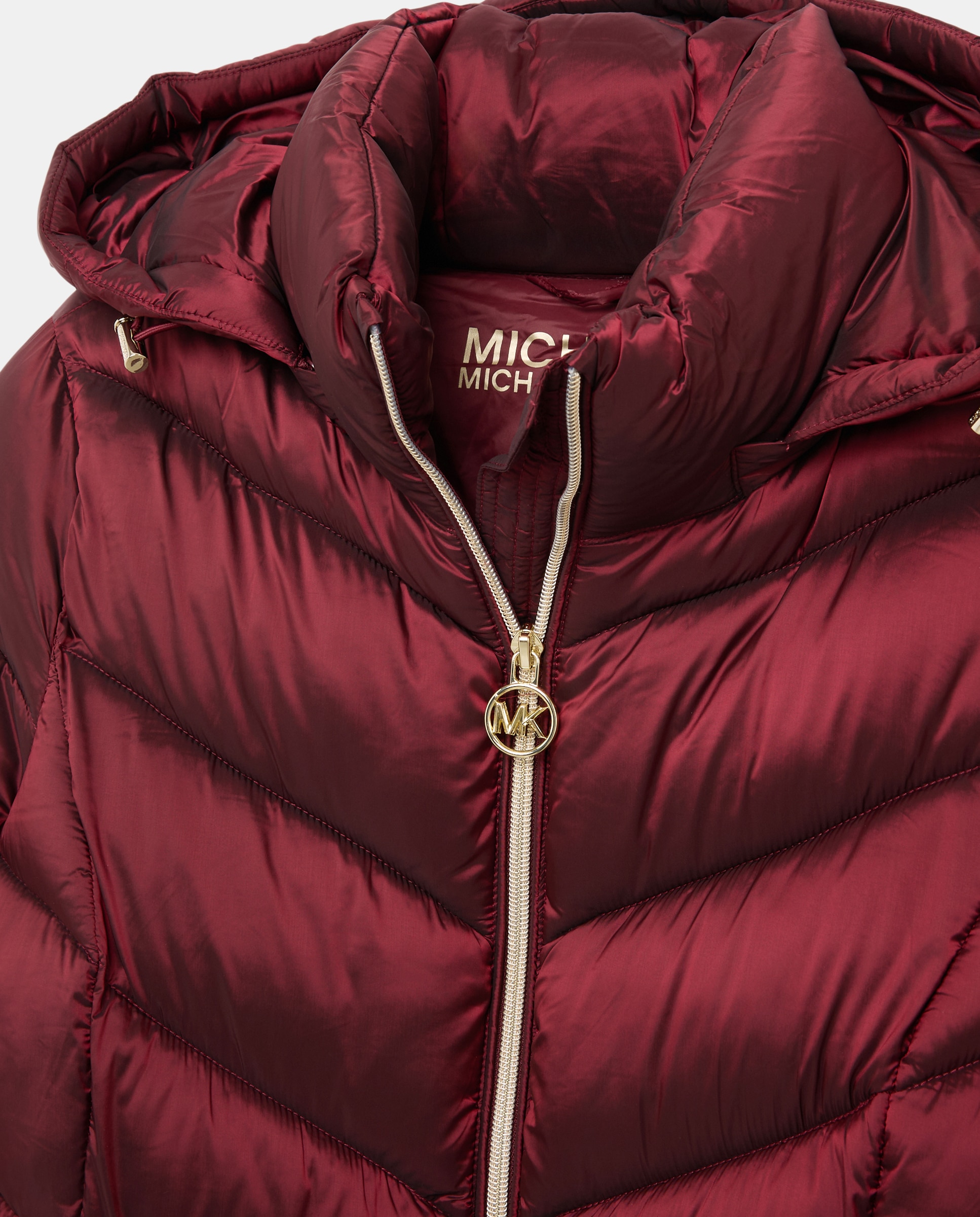 Plumifero largo de mujer con capucha - Michael Kors - Rojo Granate Rojo Granate-2