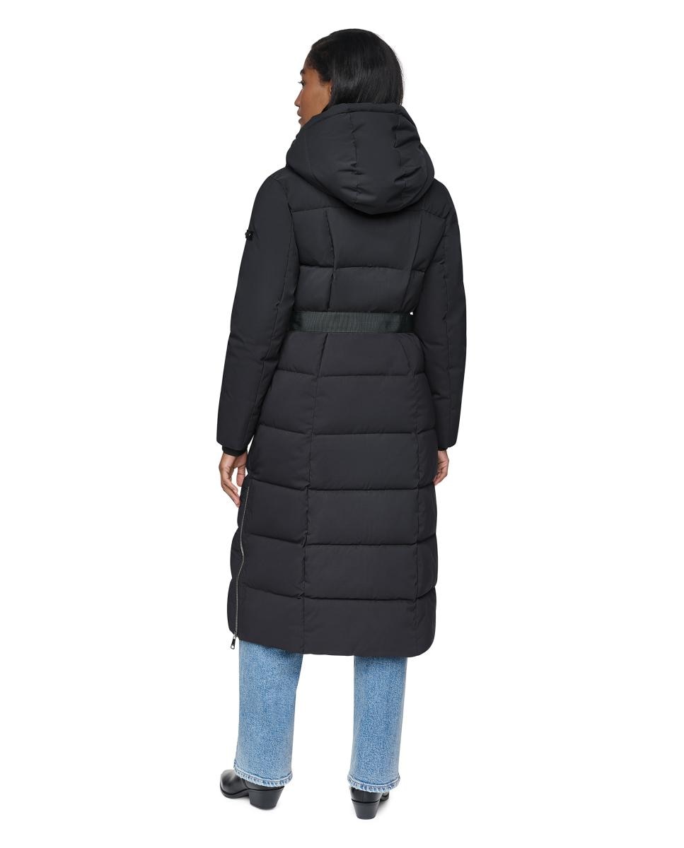Abrigo largo de mujer con cinturón - DKNY - Negro Negro-3