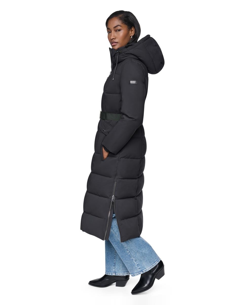 Abrigo largo de mujer con cinturón - DKNY - Negro Negro-5