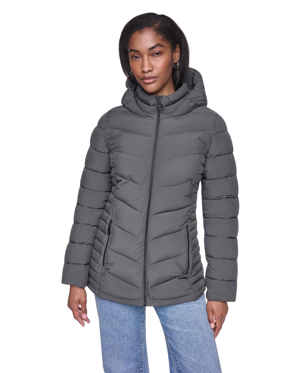 Imagen 0 de Chaqueta acolchada de mujer con capucha Gris oscuro