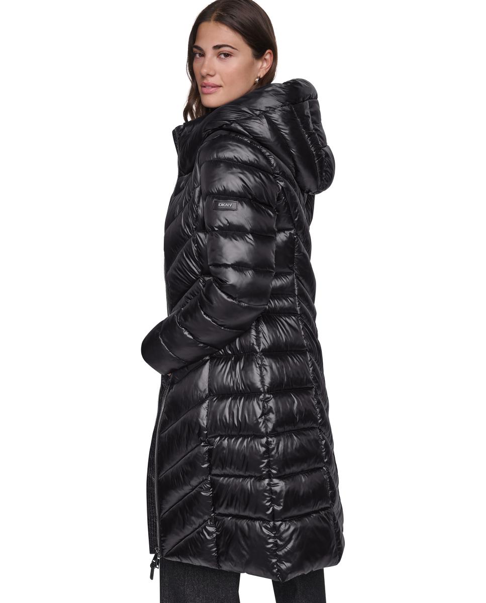 Abrigo de mujer acolchado con cremallera - DKNY - Negro Negro-5