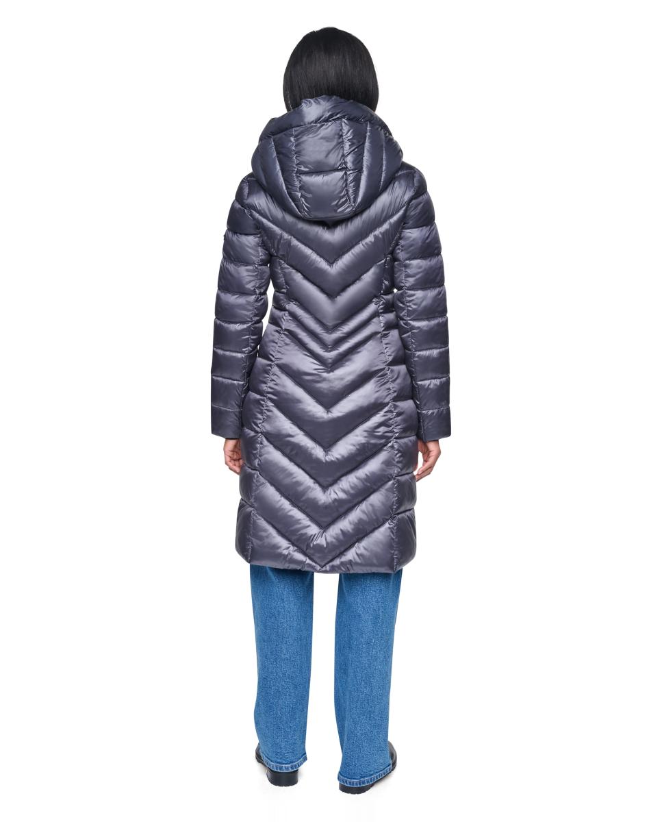 Abrigo de mujer acolchado con cremallera - DKNY - Gris oscuro Gris oscuro-3