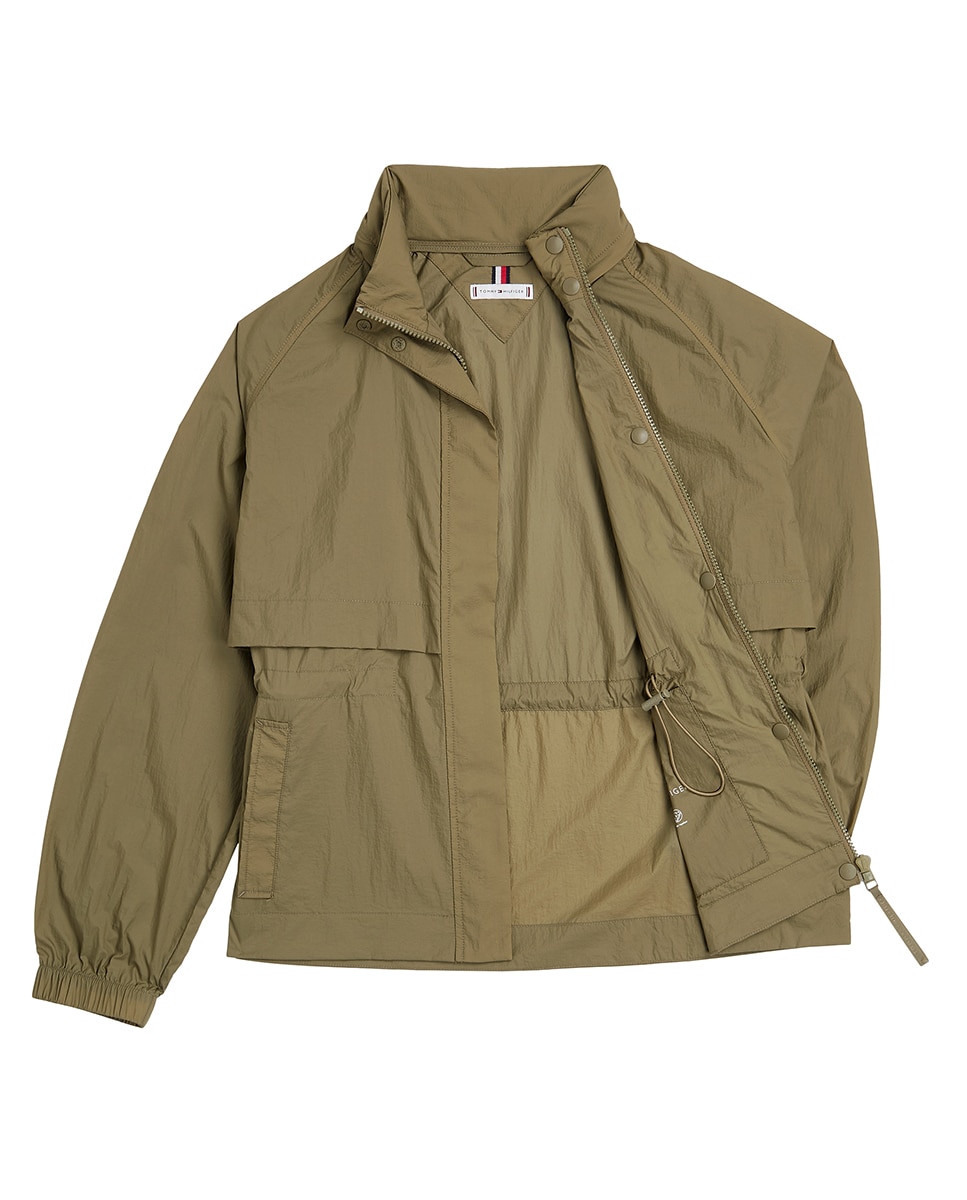 Impermeável com Fecho de Correr Verde-militar-7