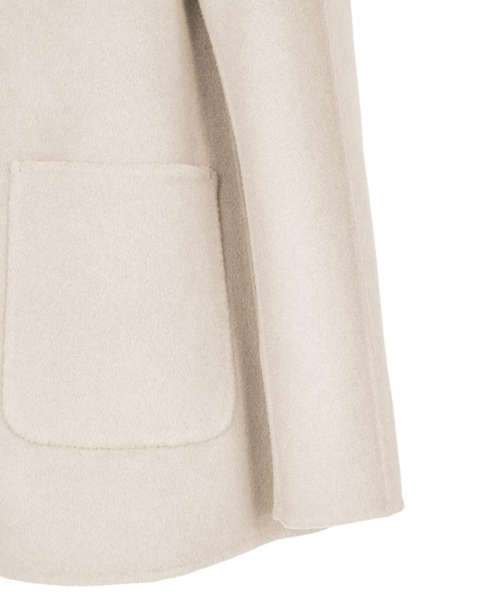 Sobretudo Médio com Capuz Acolchoado Desmontável Branco-4