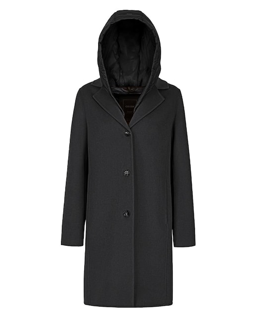 Imagen 0 de Abrigo largo de mujer con capucha acolchada desmontable