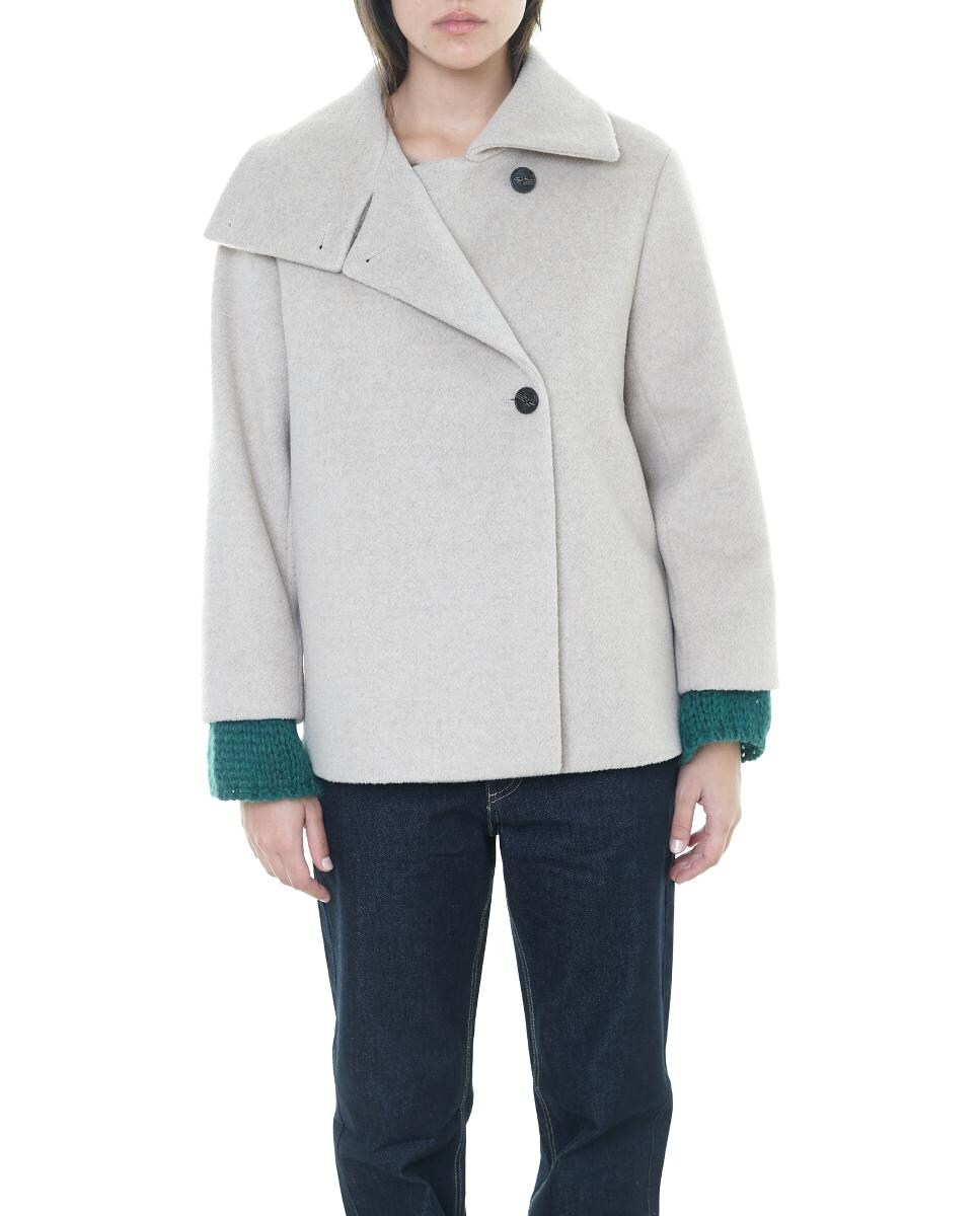 Sobretudo Curto Acolchoado Bege-3