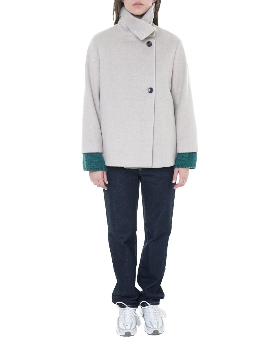 Sobretudo Curto Acolchoado Bege-6