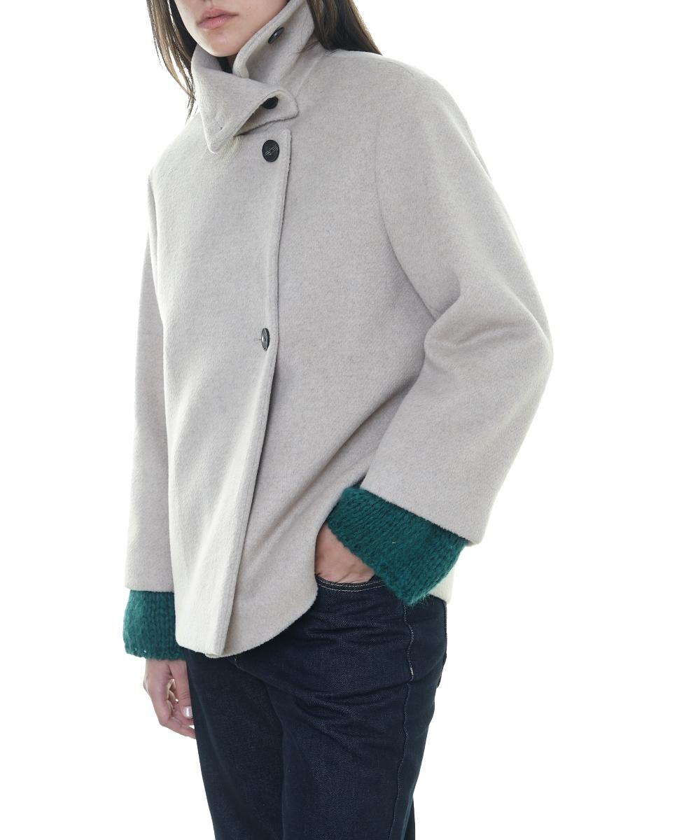 Sobretudo Curto Acolchoado Bege-8