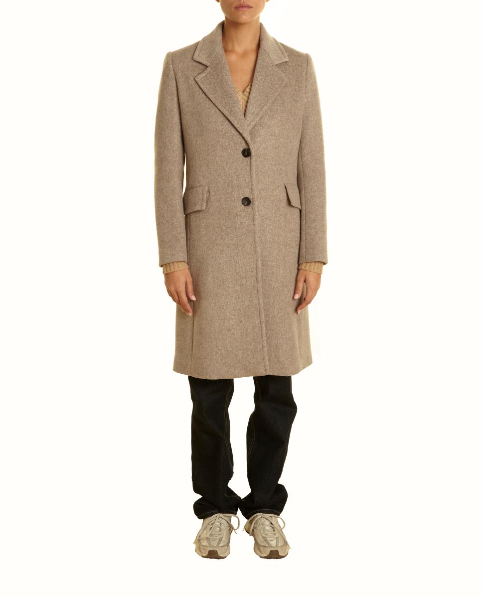 Imagen 1 de Abrigo sastre con solapa Beige