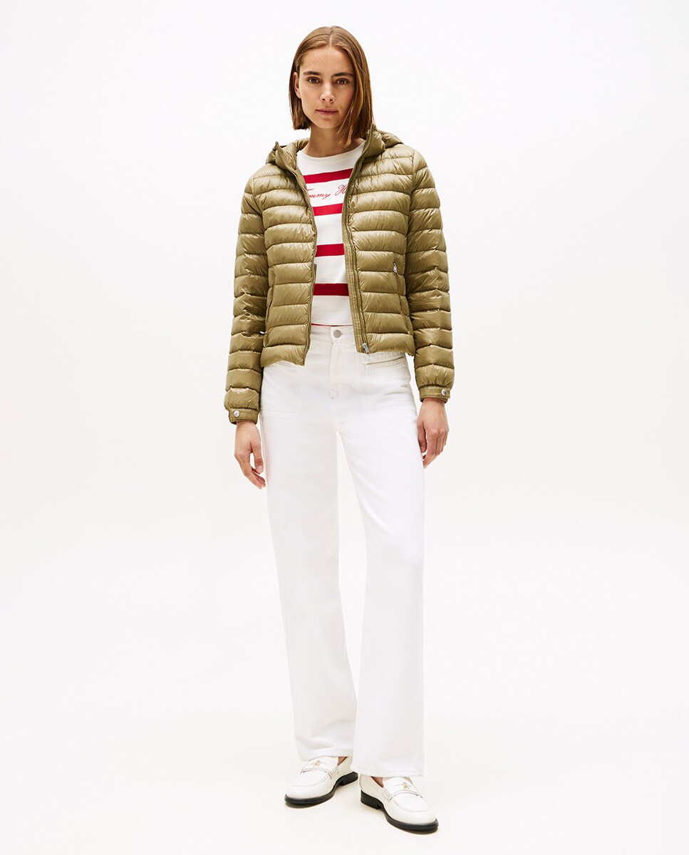 Casaco acolchoado com bolsos Verde-militar-1