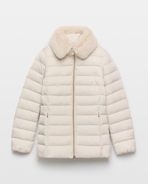 Imagen 0 de Plumifero de media longitud de mujer con capucha