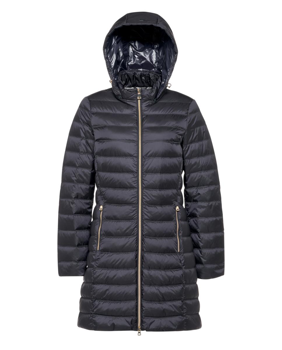 Imagen 1 de Chaqueta larga de mujer con capucha desmontable Azul marino