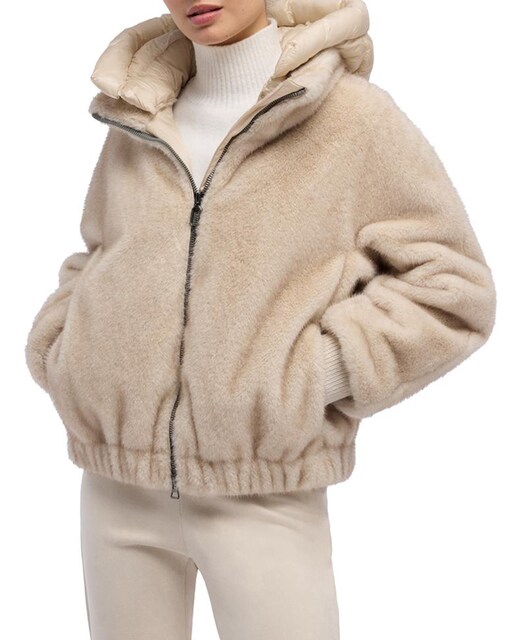 Imagem 0 de Casaco Oversize com Capuz Acolchoado Desmontável