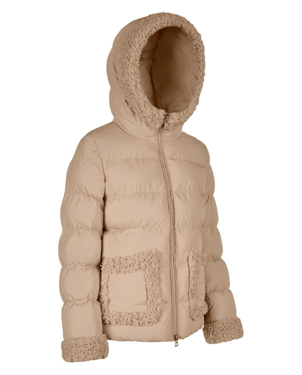 Parka Repelente à Água e Corta-Vento Bege-6