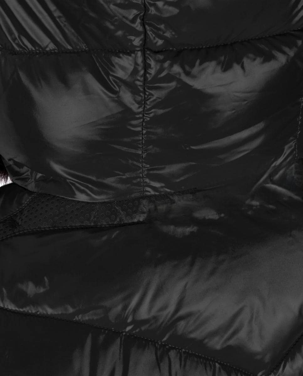 Parka Comprida Repelente à Água e Corta-Vento com Capuz Preto-5