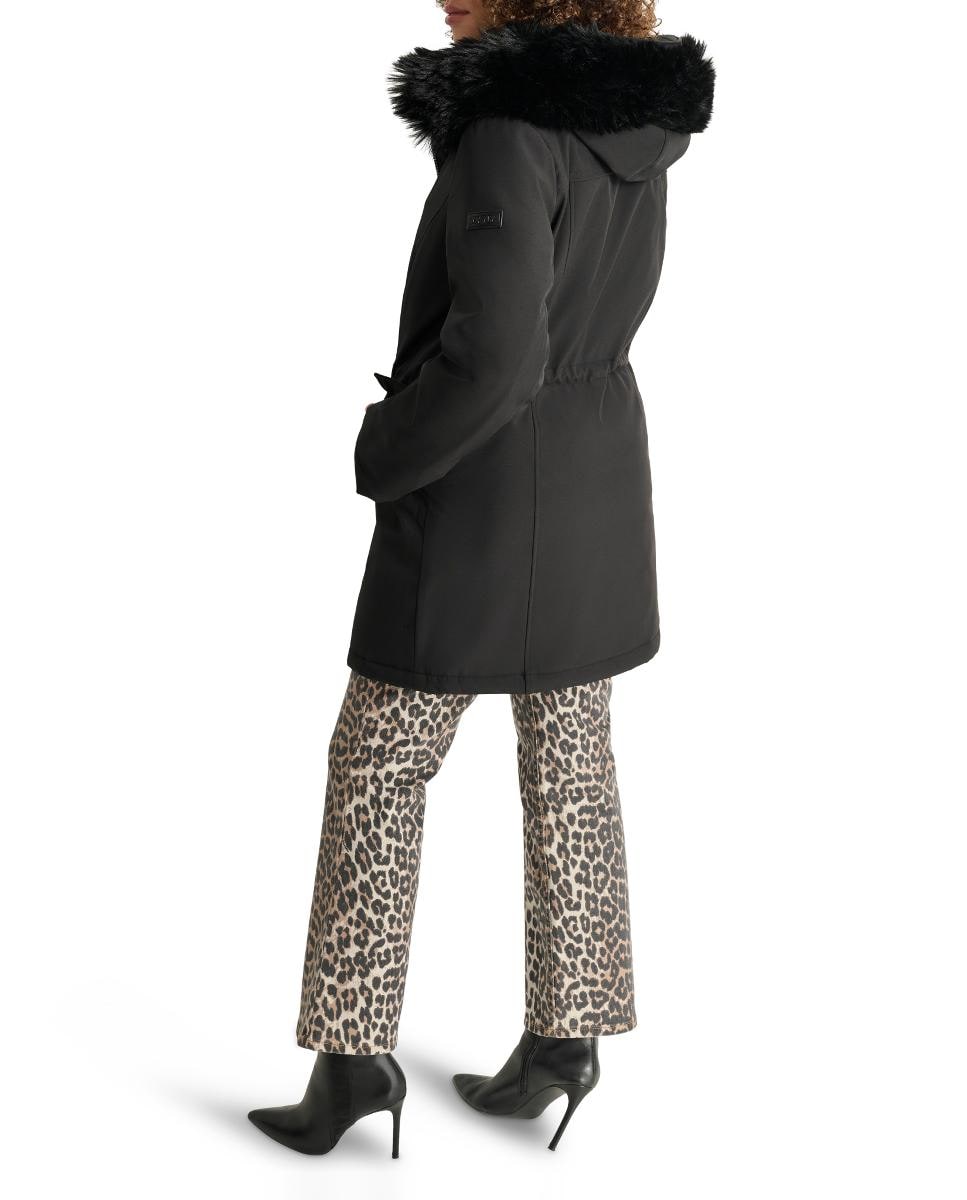 Sobretudo Tipo Parka com Fecho de Correr Preto-2