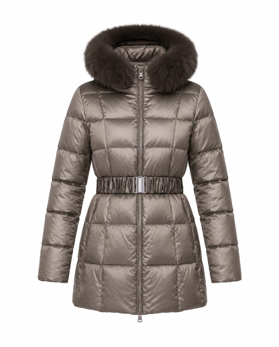 Plumifero acolchado con capucha fija de mujer - Buccino - Kaki Kaki-5