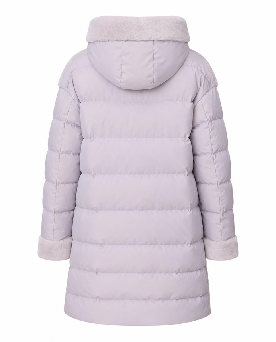 Plumifero largo con capucha fija de mujer - Buccino - Gris claro Gris claro-6