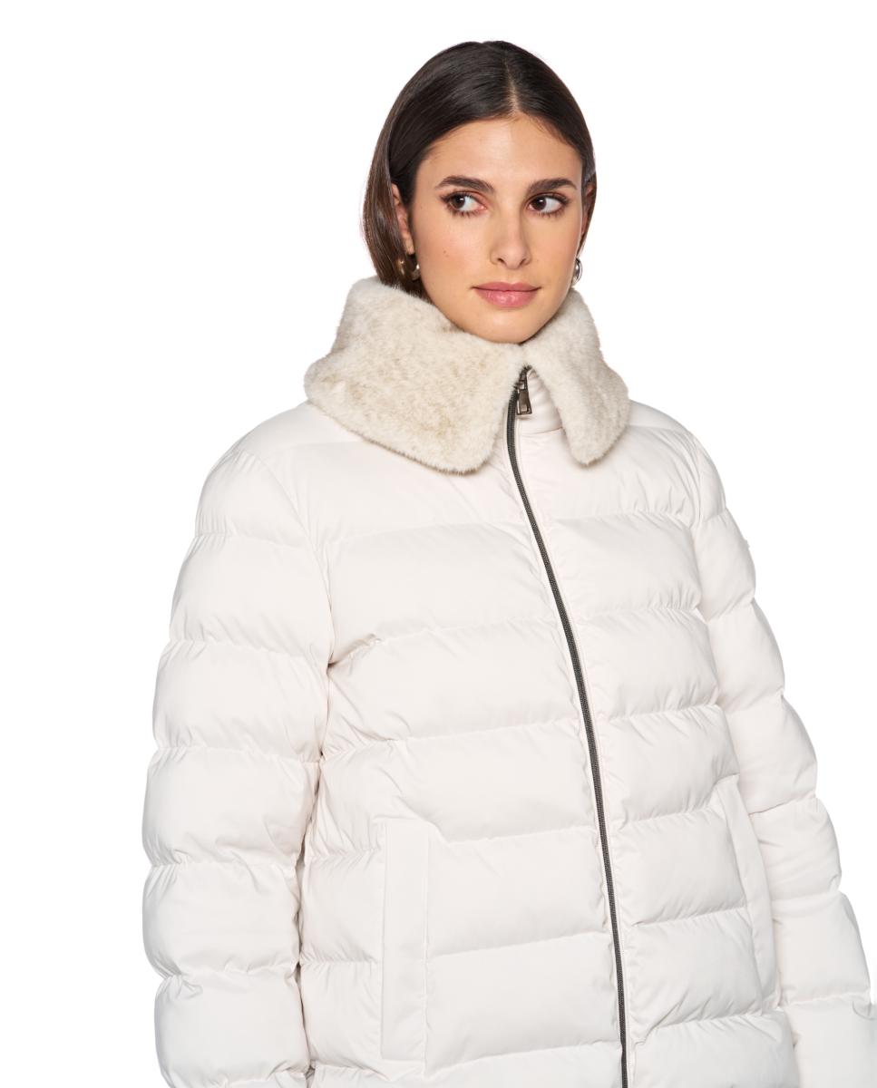 Parka Impermeável de Estilo Contemporâneo Cinzento-claro-4