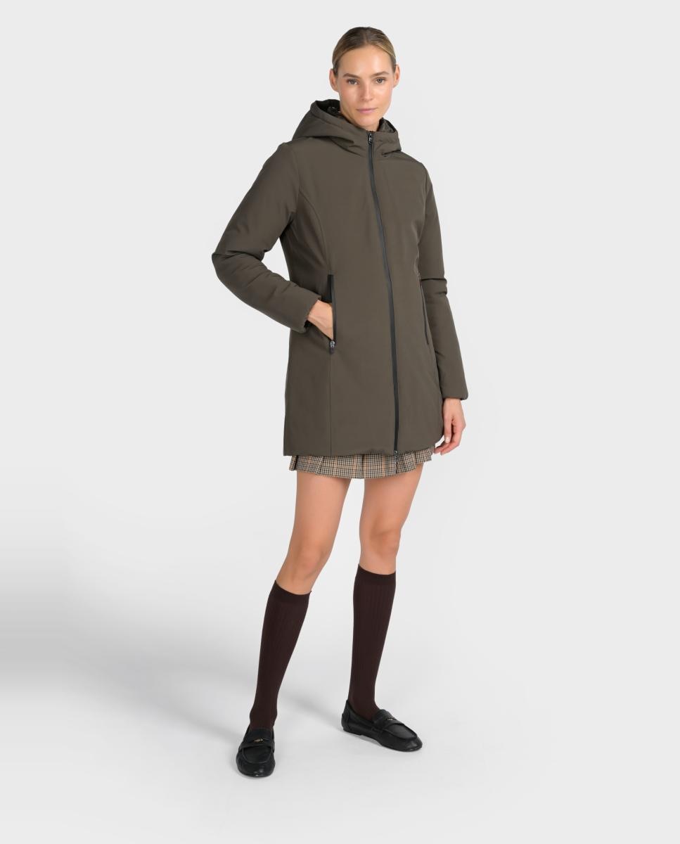 Parka lisa de mujer de plumas - Canadian Classics - Verde militar Verde militar-2