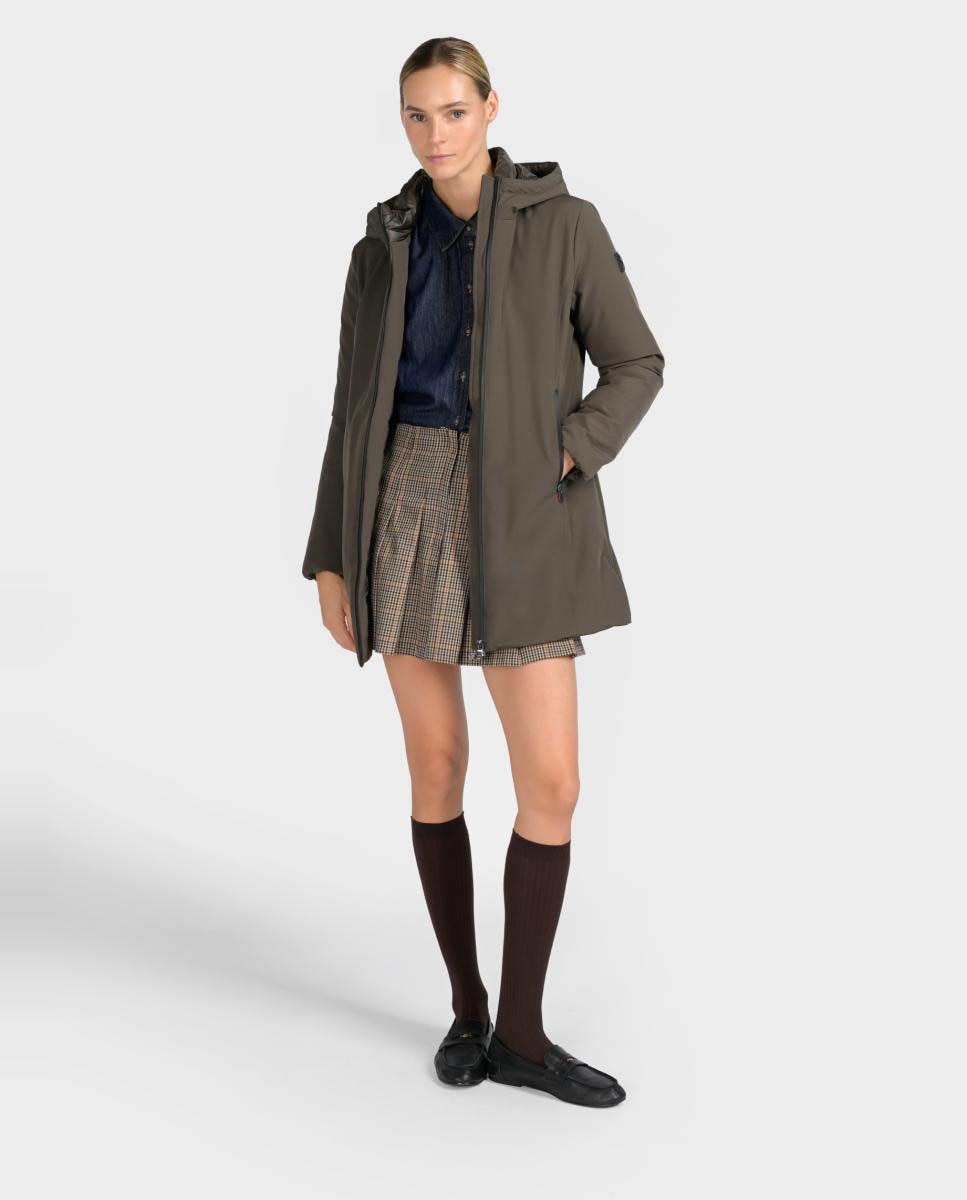 Parka lisa de mujer de plumas - Canadian Classics - Verde militar Verde militar-3