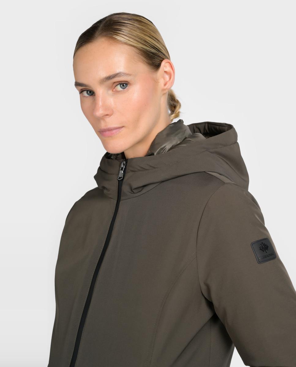 Parka lisa de mujer de plumas - Canadian Classics - Verde militar Verde militar-6