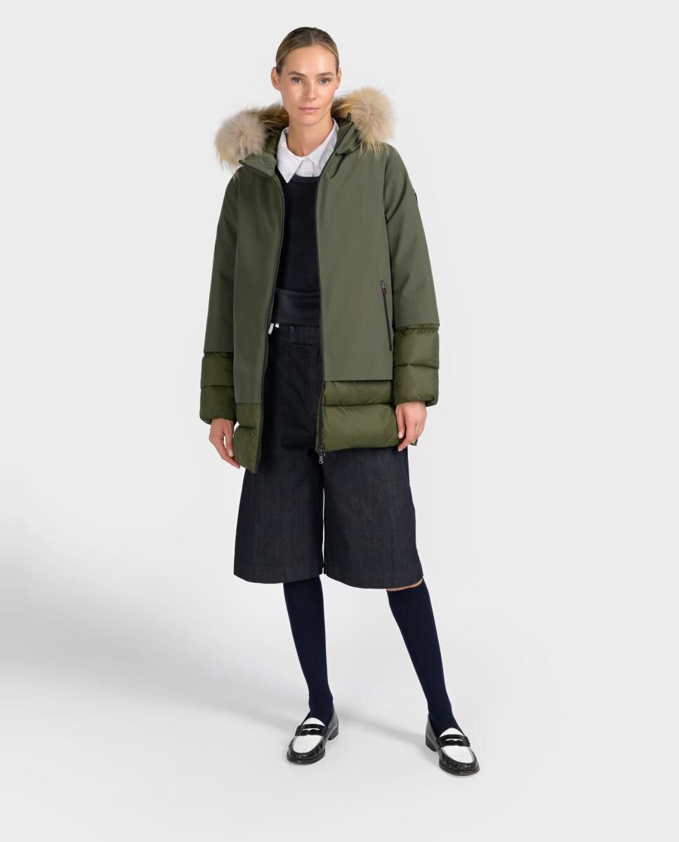 Parka lisa de mujer de plumas - Canadian Classics - Verde militar Verde militar-2