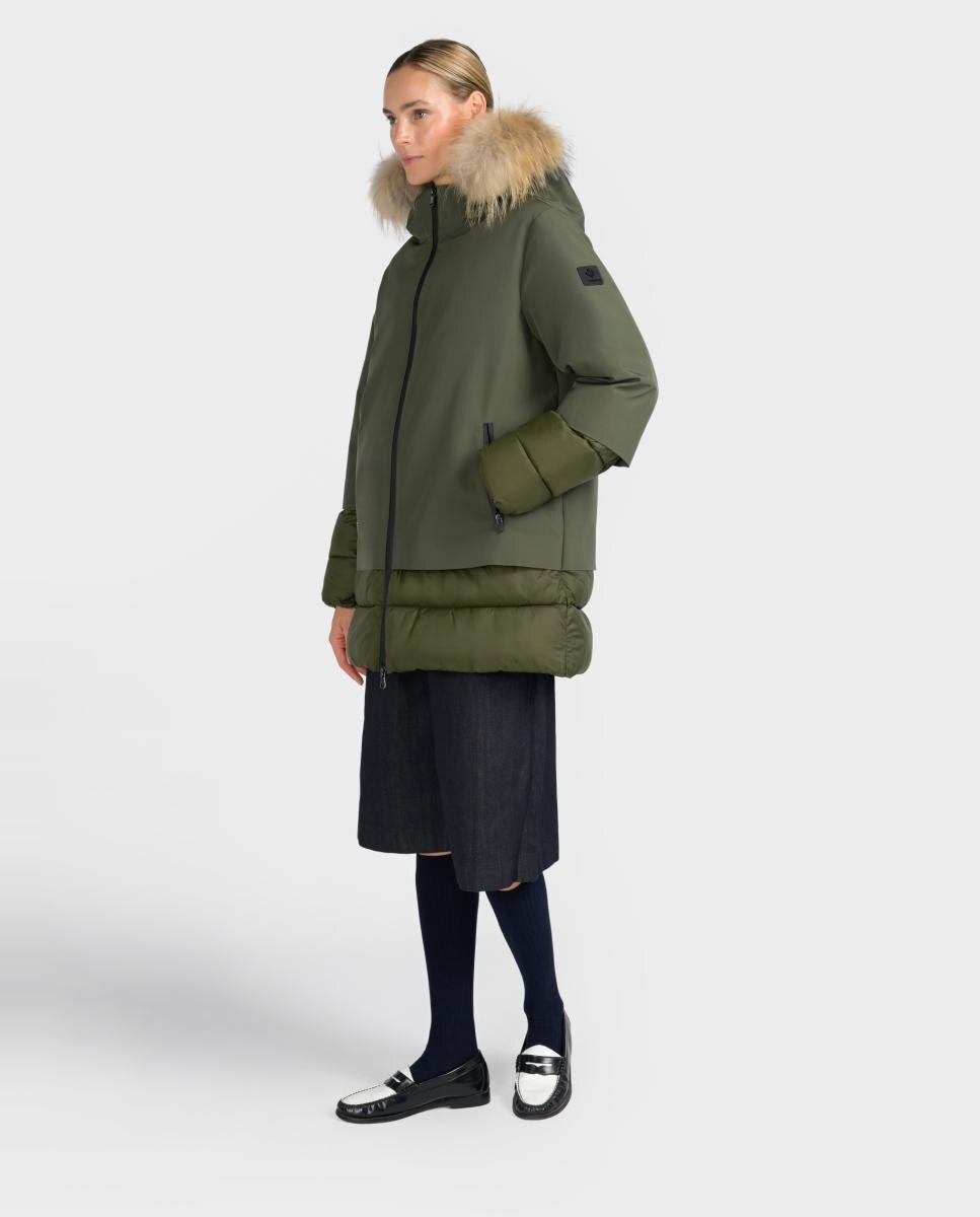 Parka lisa de mujer de plumas - Canadian Classics - Verde militar Verde militar-3