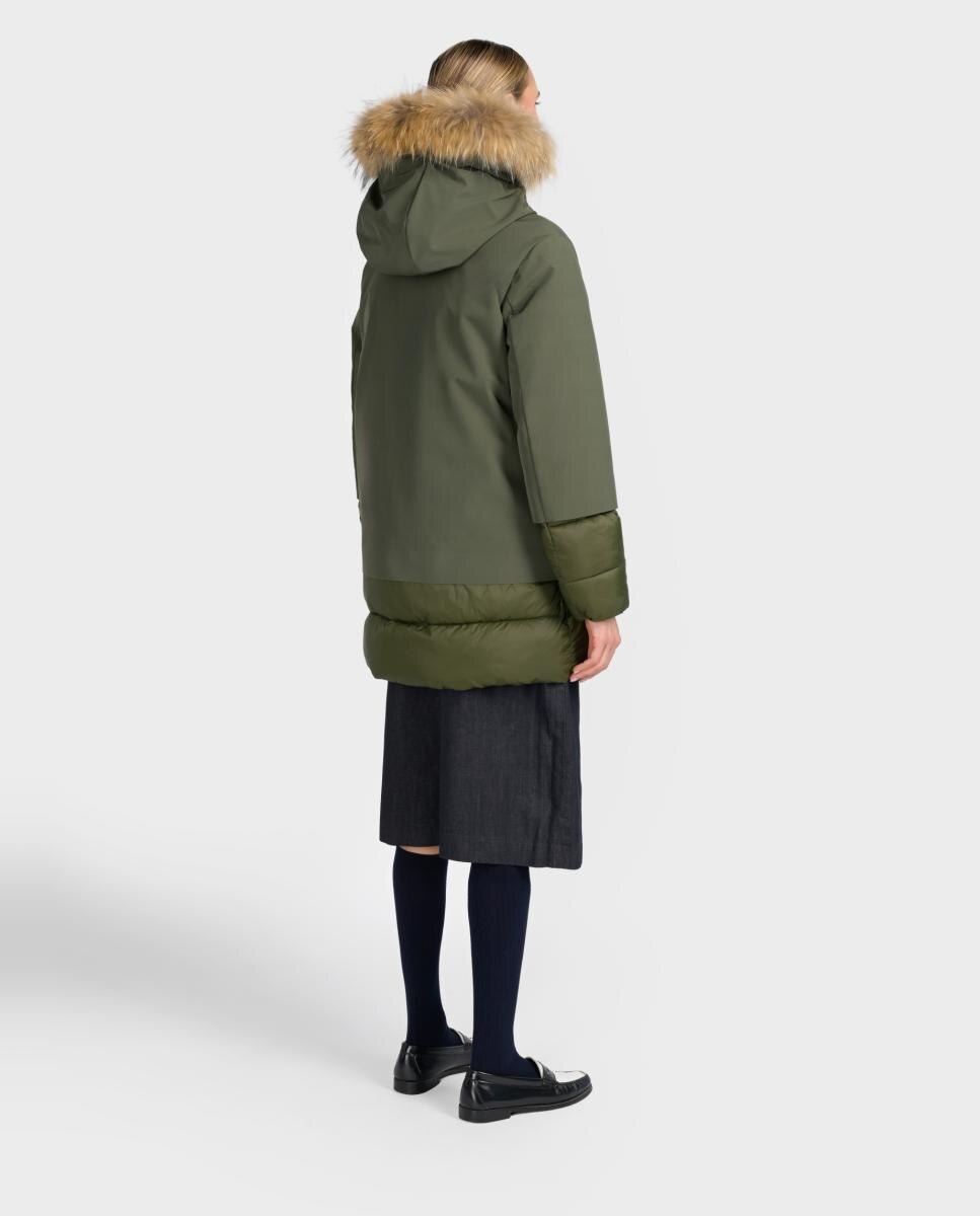 Parka lisa de mujer de plumas - Canadian Classics - Verde militar Verde militar-4