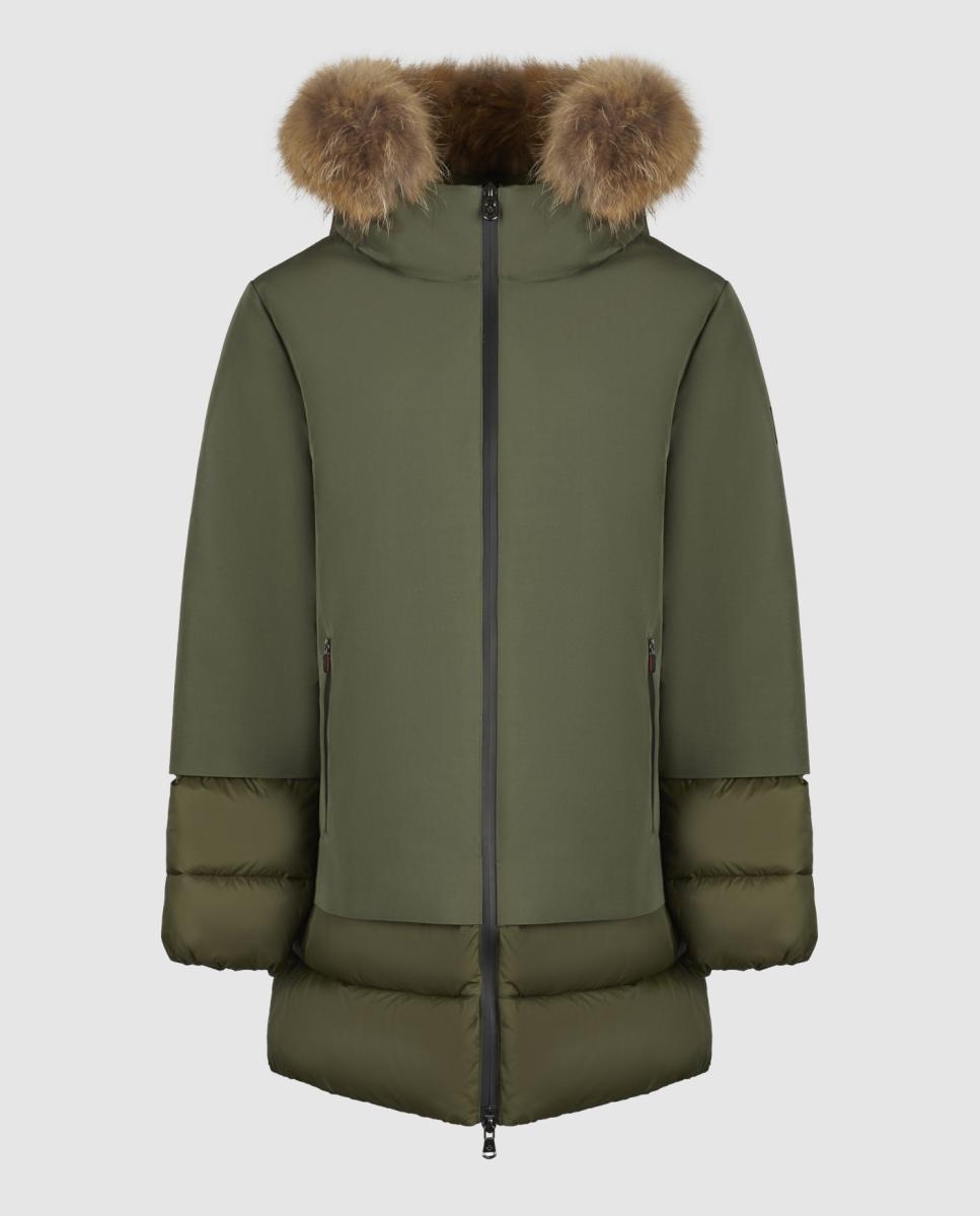 Parka lisa de mujer de plumas - Canadian Classics - Verde militar Verde militar-6