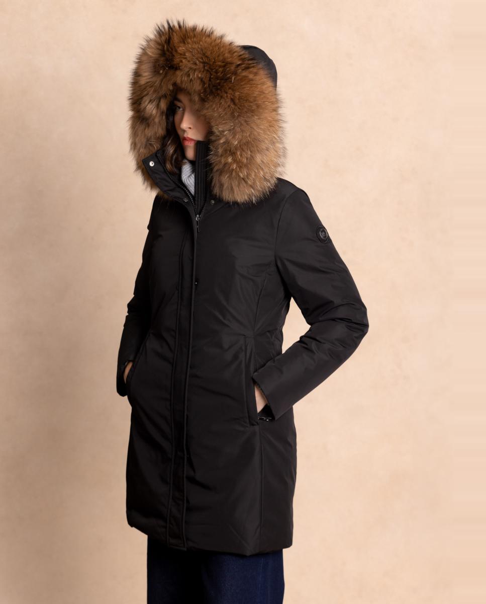 Parka com Capuz Desmontável Preto-2