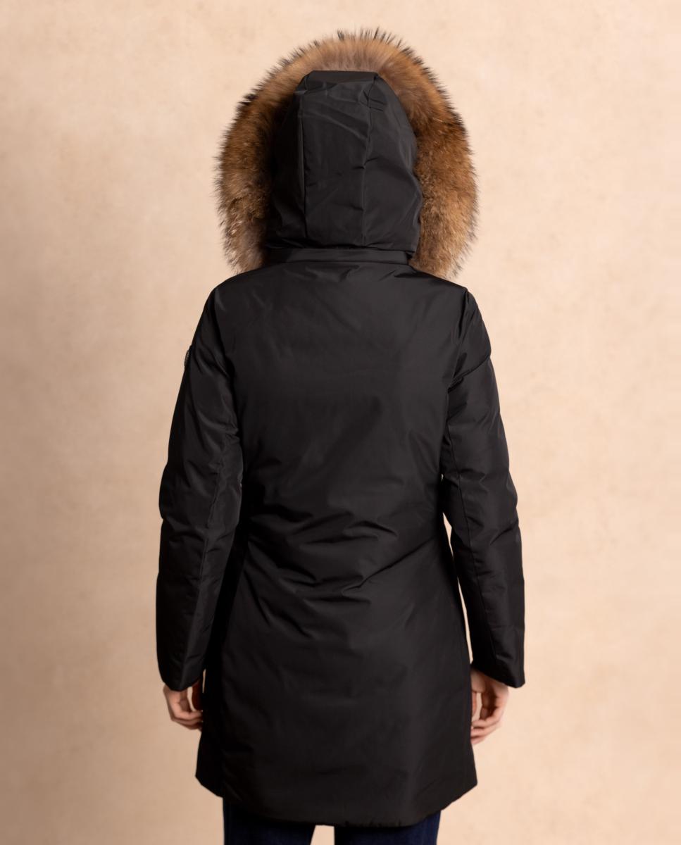 Parka com Capuz Desmontável Preto-3