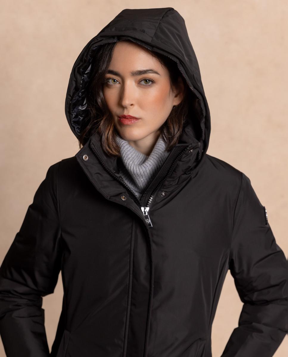 Parka com Capuz Desmontável Preto-5