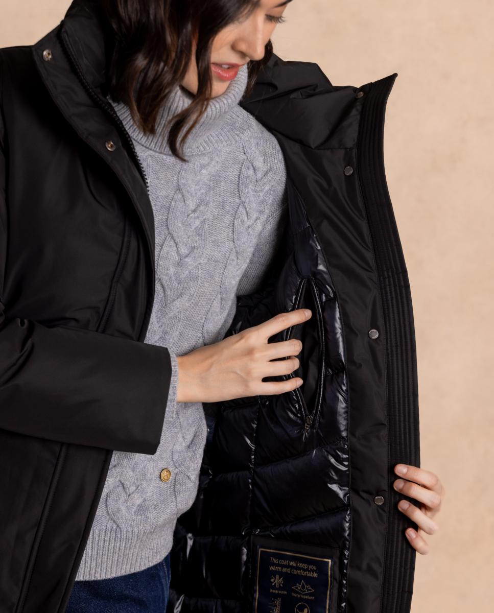 Parka com Capuz Desmontável Preto-6