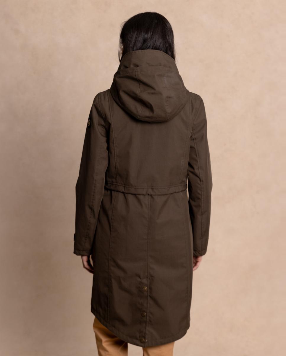 Parka com Capuz Fixo e Cordão Ajustável Caqui-3
