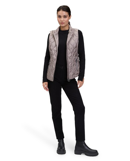 Imagen 0 de Chaleco plumas de mujer acolchado con bolsillos cremalleras laterales