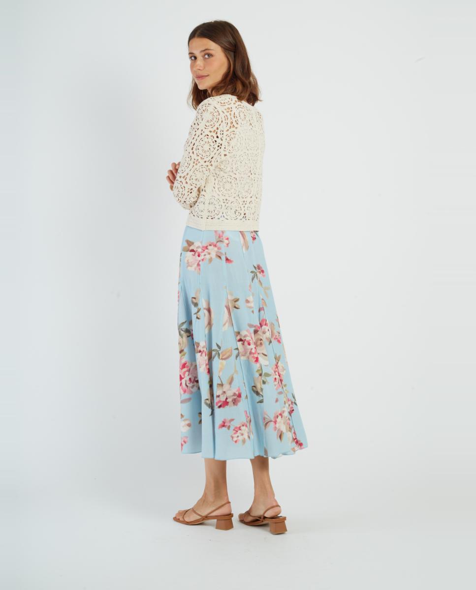 Cardigan de Malha com Decote Redondo e Manga Comprida Creme-4