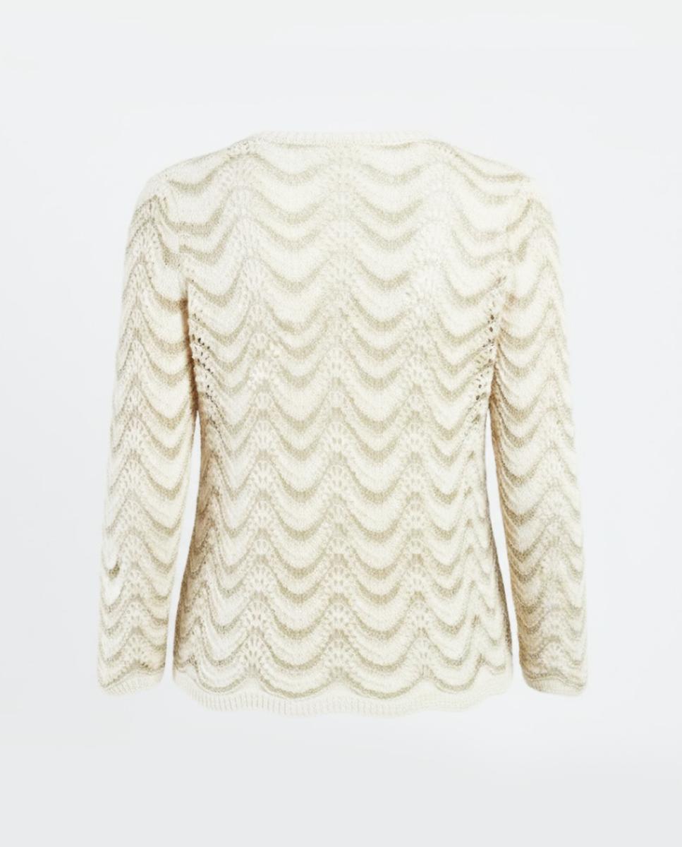 Cardigan de Malha com Decote Redondo e Manga Comprida Cru-5