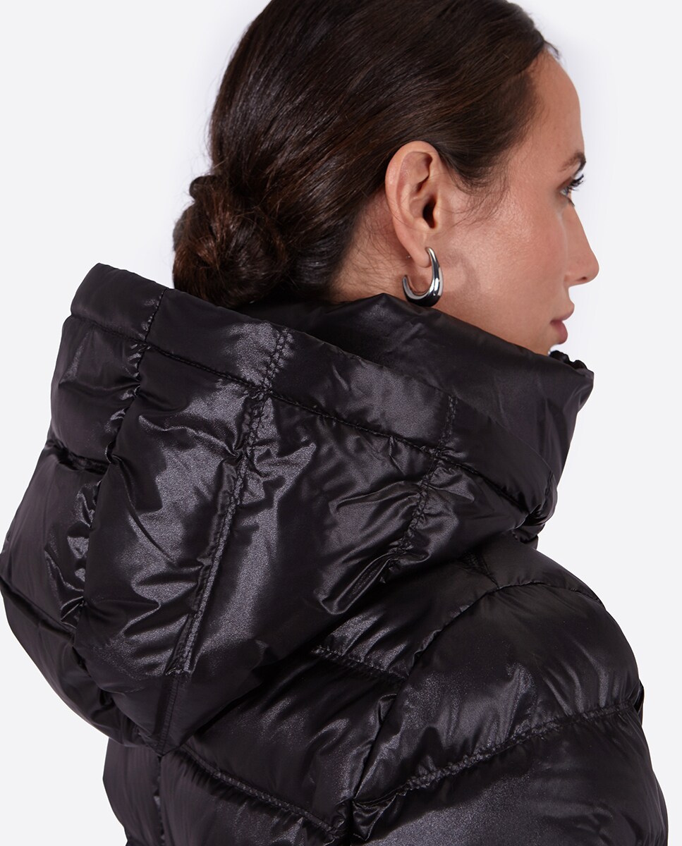 Blusão Acolchoado Cintado Preto-5